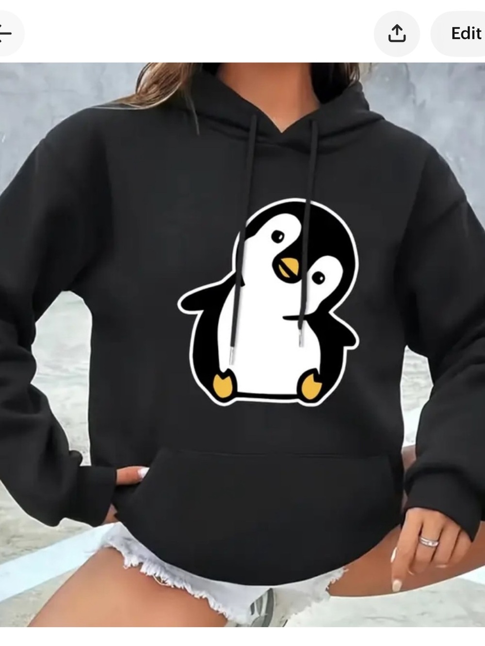 Adult penguin CREWNECK black sweatshirt